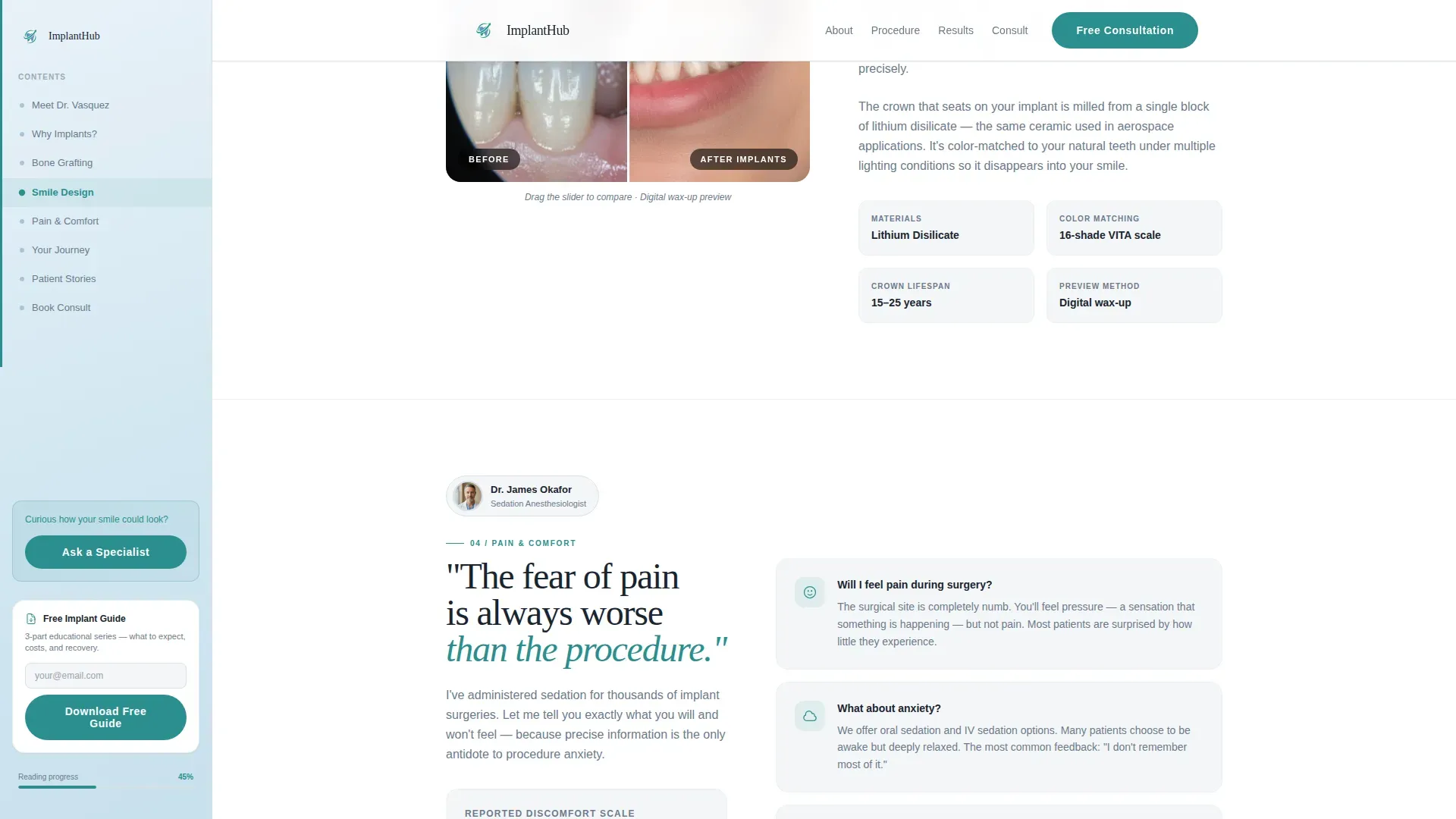 Expert Implant Dentist Appointment Booking Website Template