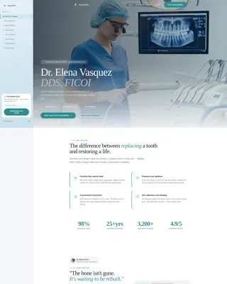 Expert Implant Dentist Appointment Booking Website Template