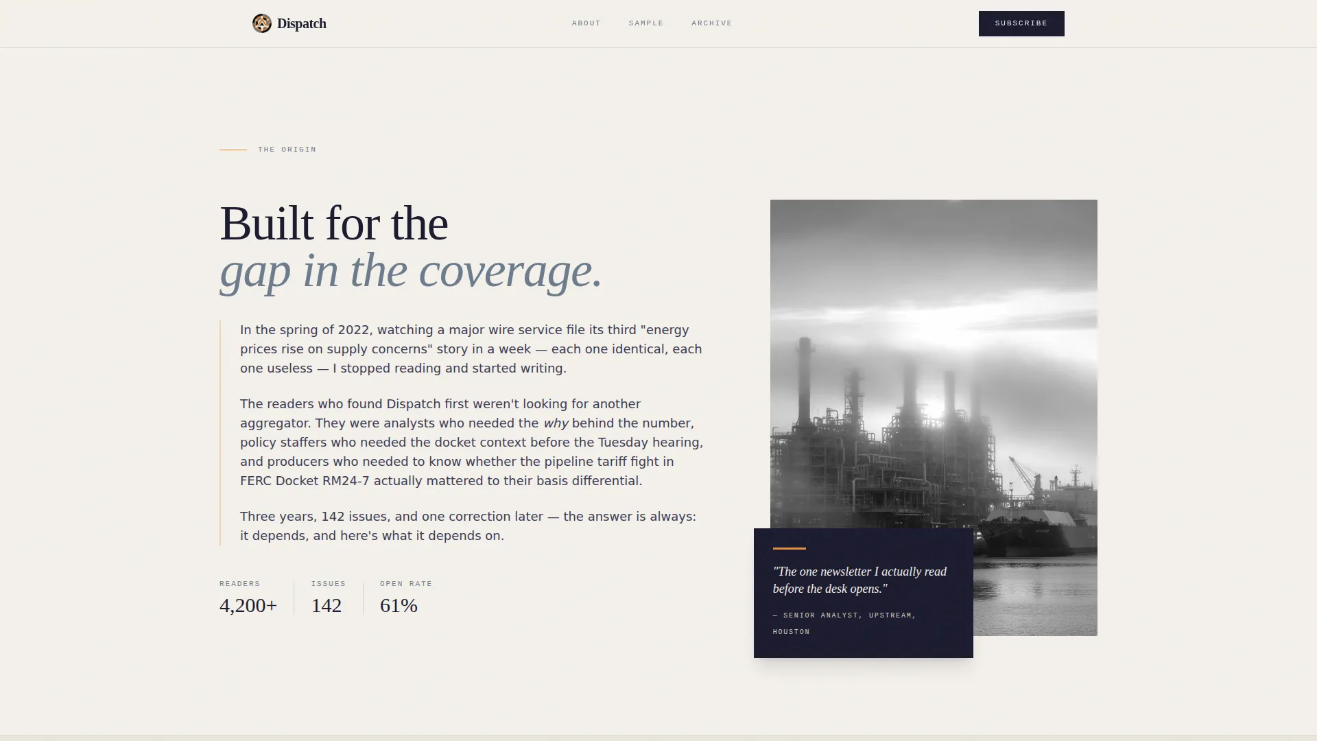 Editorial Energy Newsletter Landing Page Template