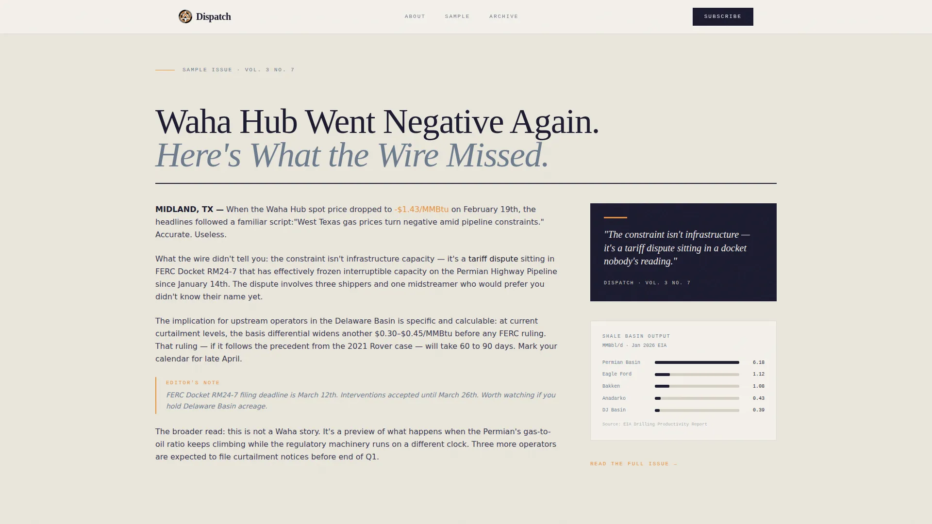 Editorial Energy Newsletter Landing Page Template