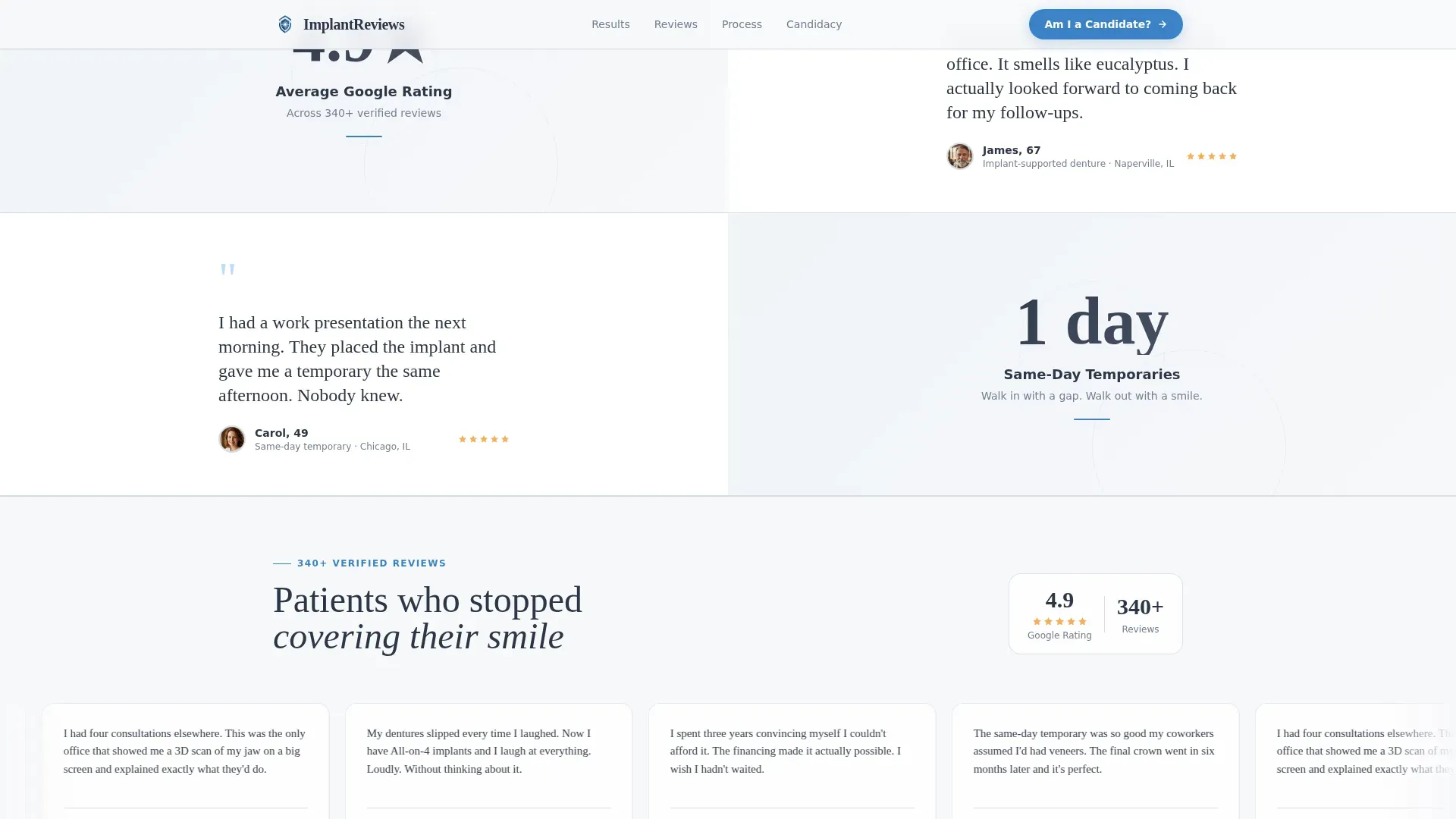 Specialist Implant Dentist Appointment Booking Website Template