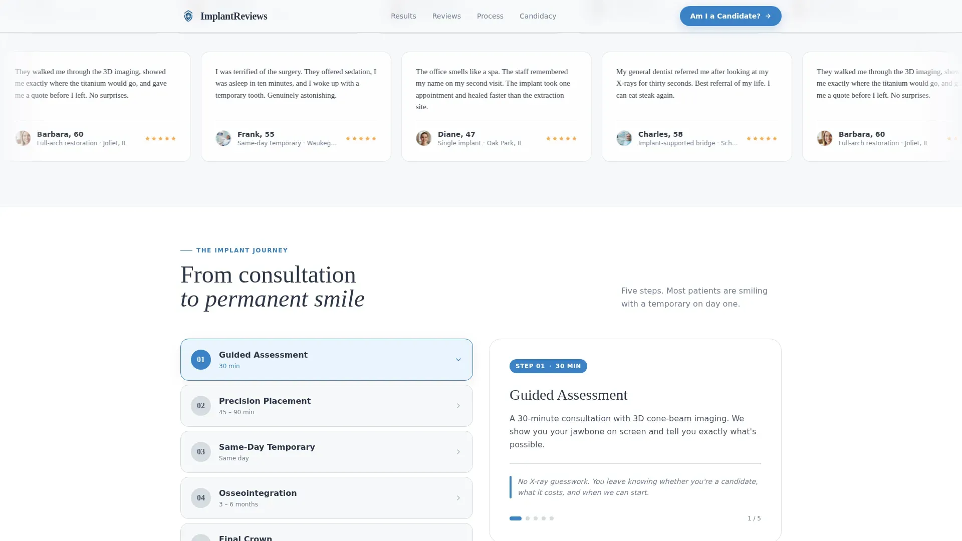 Specialist Implant Dentist Appointment Booking Website Template