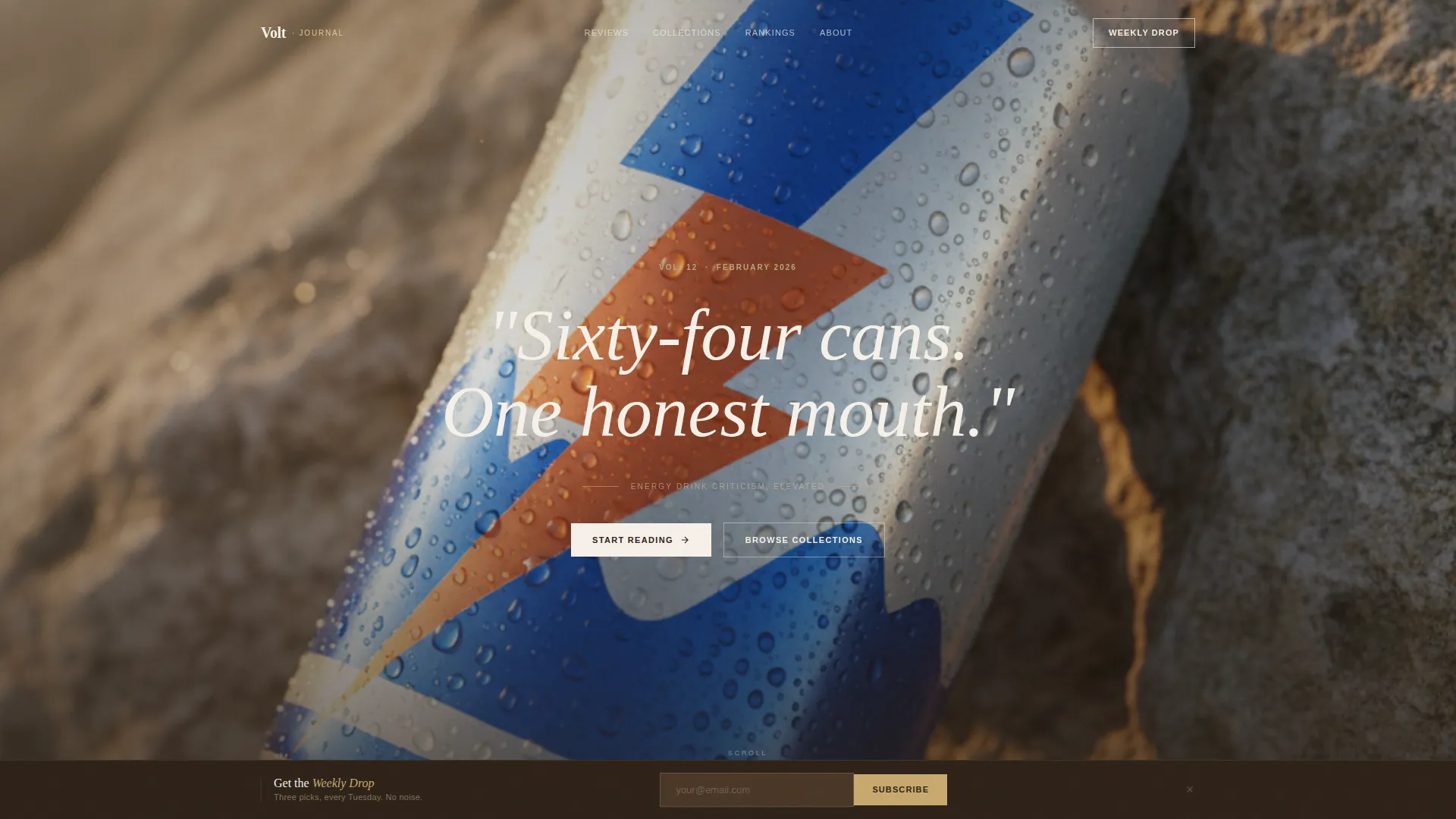 Luxe Editorial Energy Drink Review Landing Page