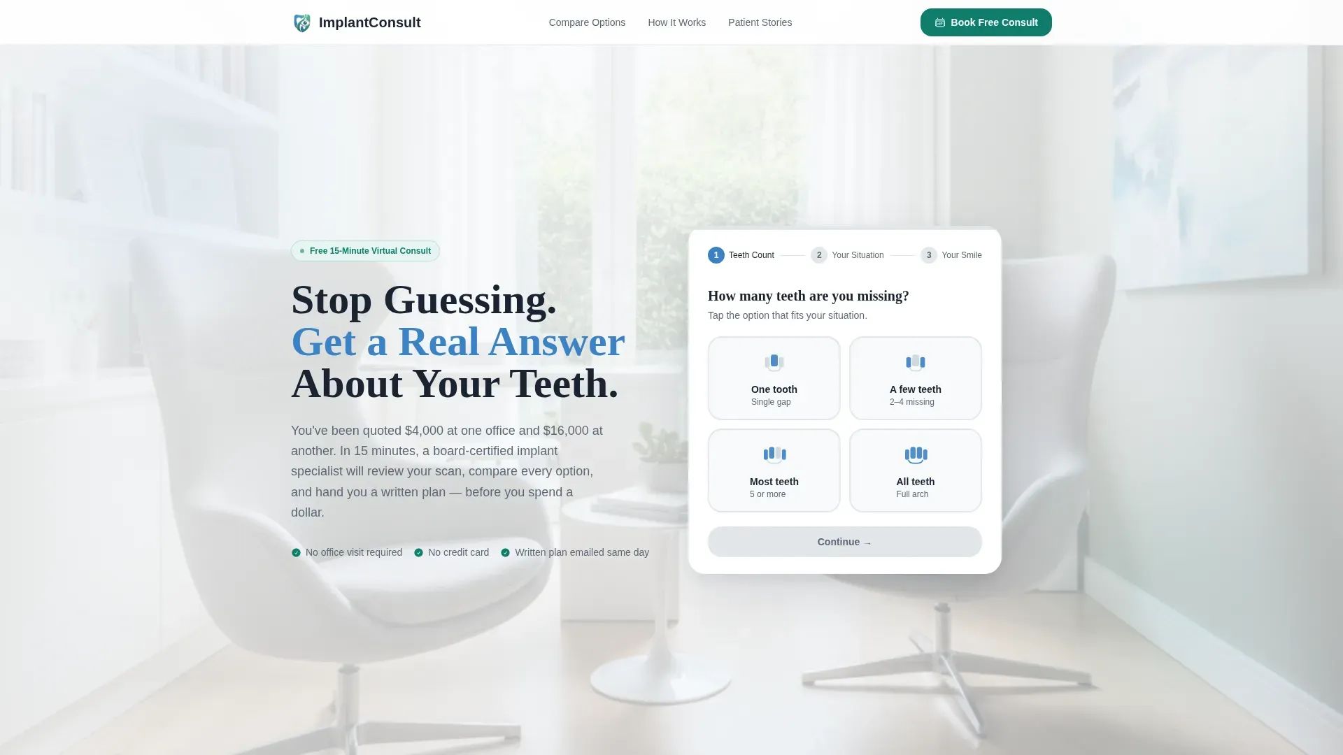 Complete Implant Dentist Appointment Booking Website Template
