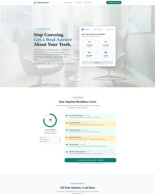 Complete Implant Dentist Appointment Booking Website Template