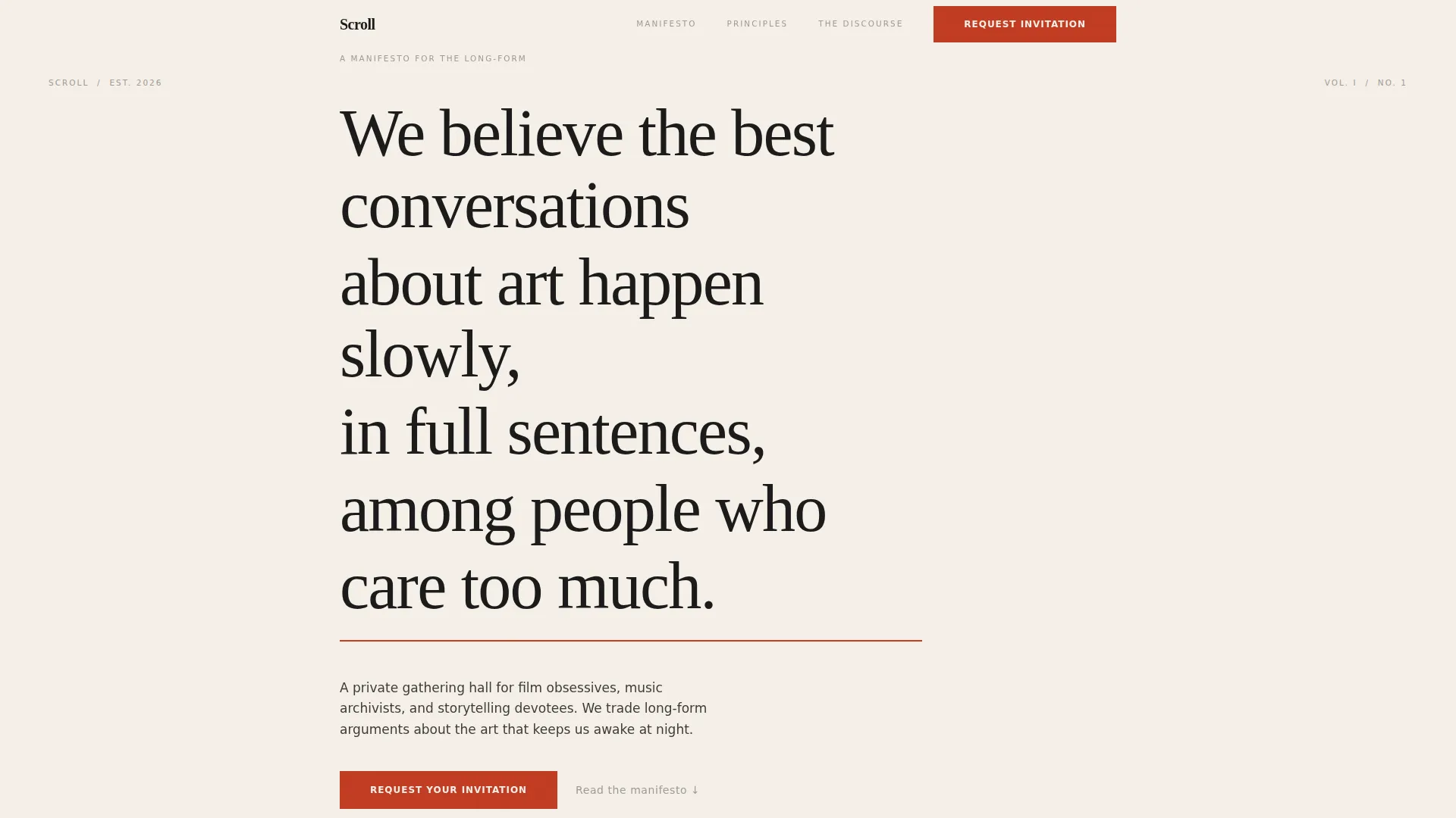 Editorial Entertainment Community Landing Page Template