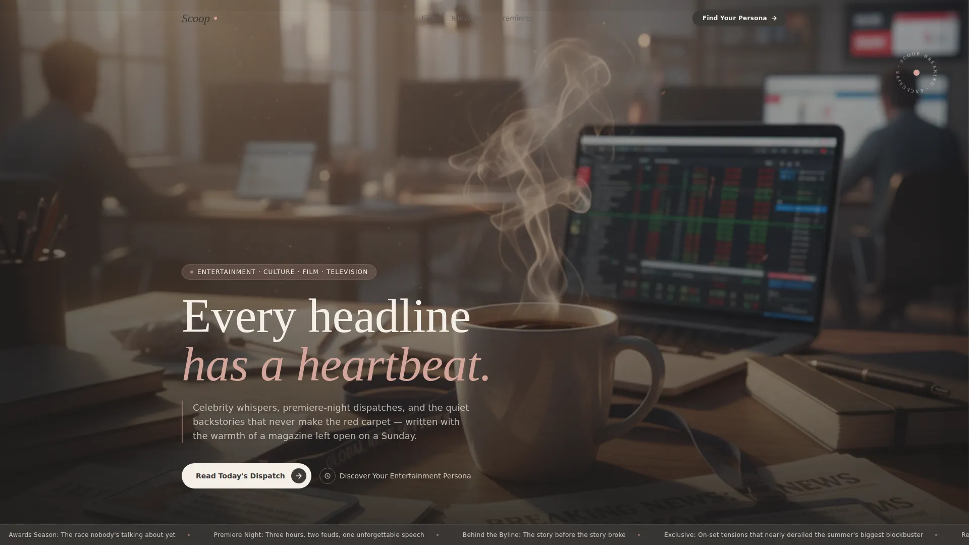 Entertainment News Blog Landing Page Template
