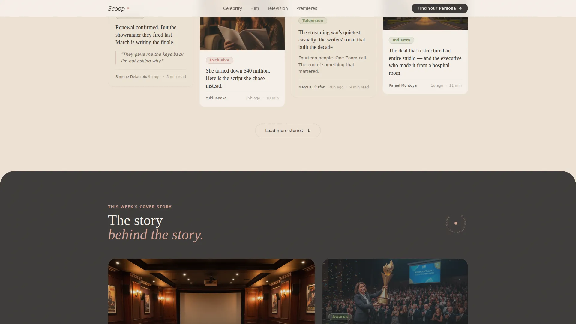 Entertainment News Blog Landing Page Template
