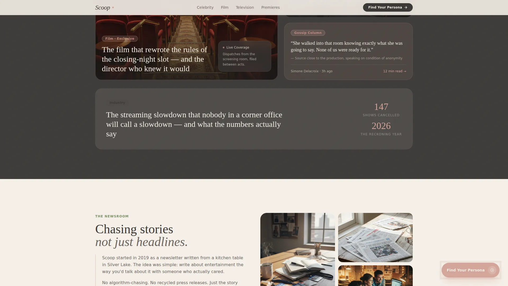 Entertainment News Blog Landing Page Template