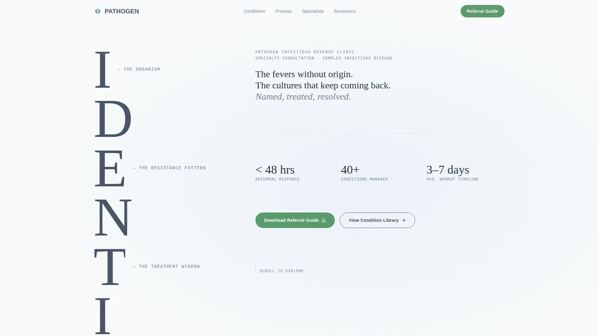 Infectious Disease Clinic Landing Page Template