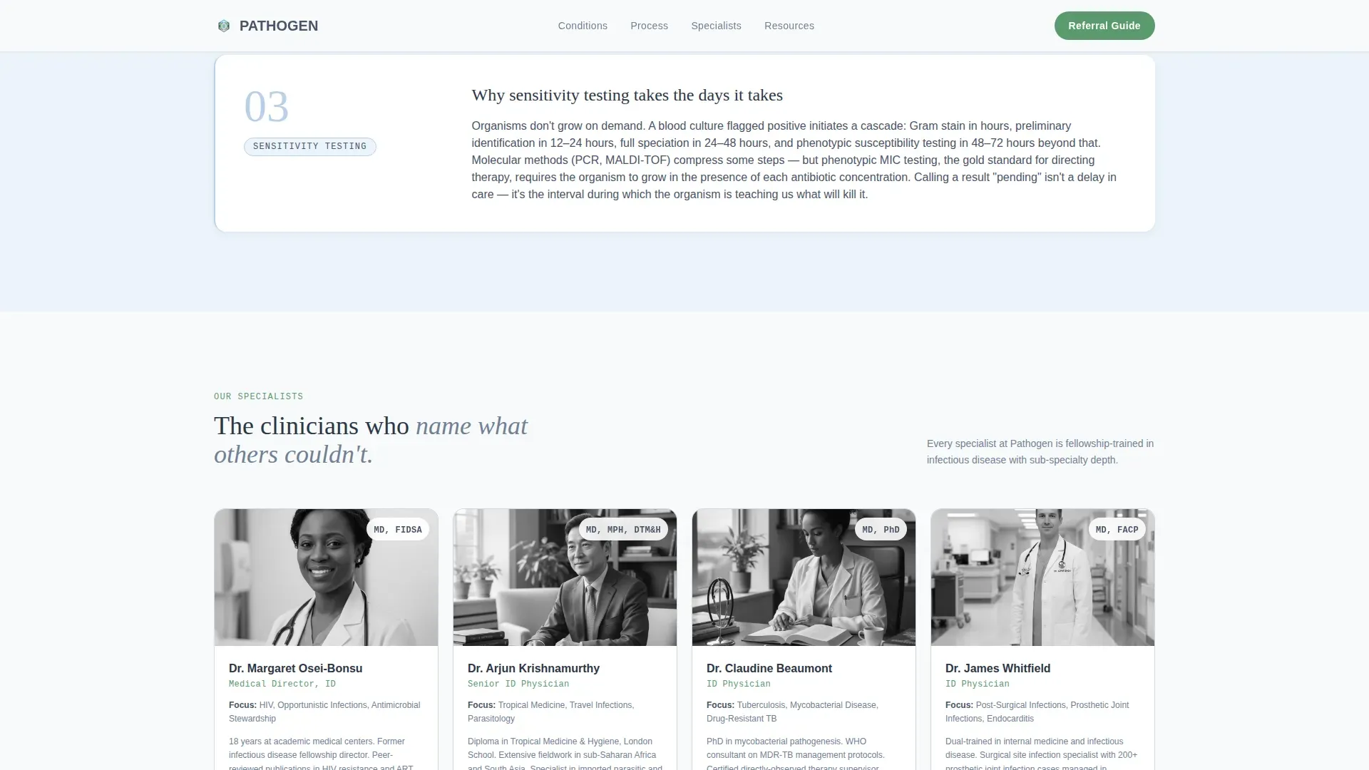 Infectious Disease Clinic Landing Page Template