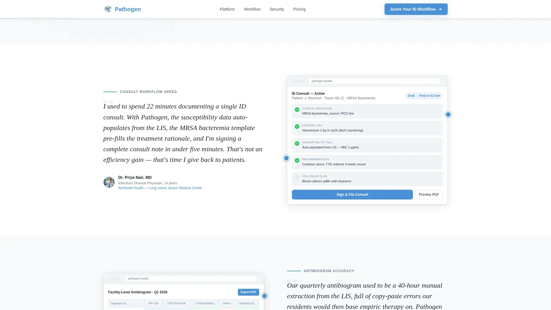 Infectious Disease EMR Landing Page Template