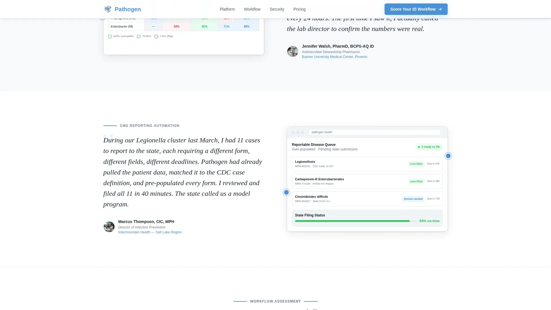 Infectious Disease EMR Landing Page Template