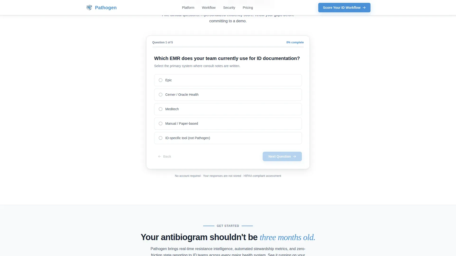 Infectious Disease EMR Landing Page Template