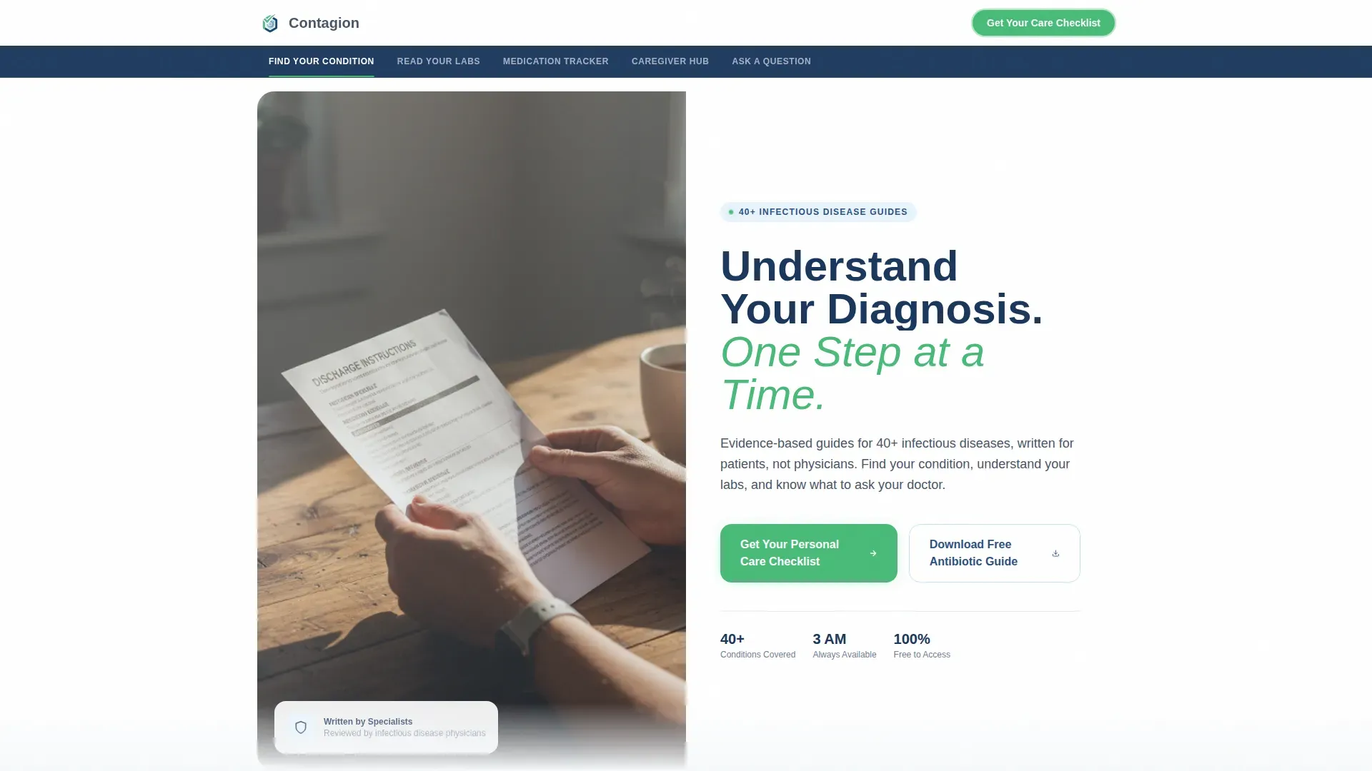 Infectious Disease Patient Education Landing Page