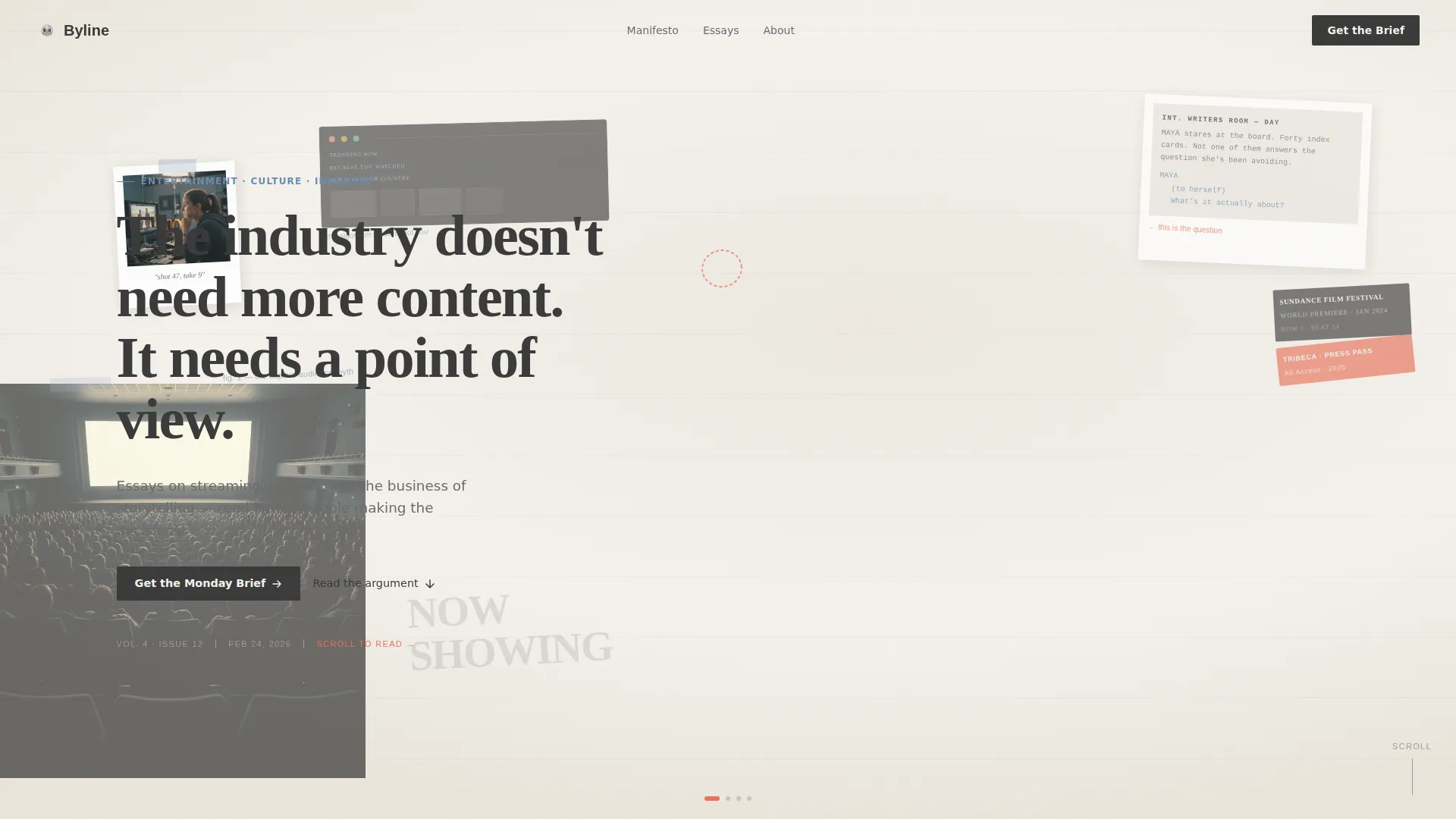 Bold Entertainment Thought Leadership Landing Page