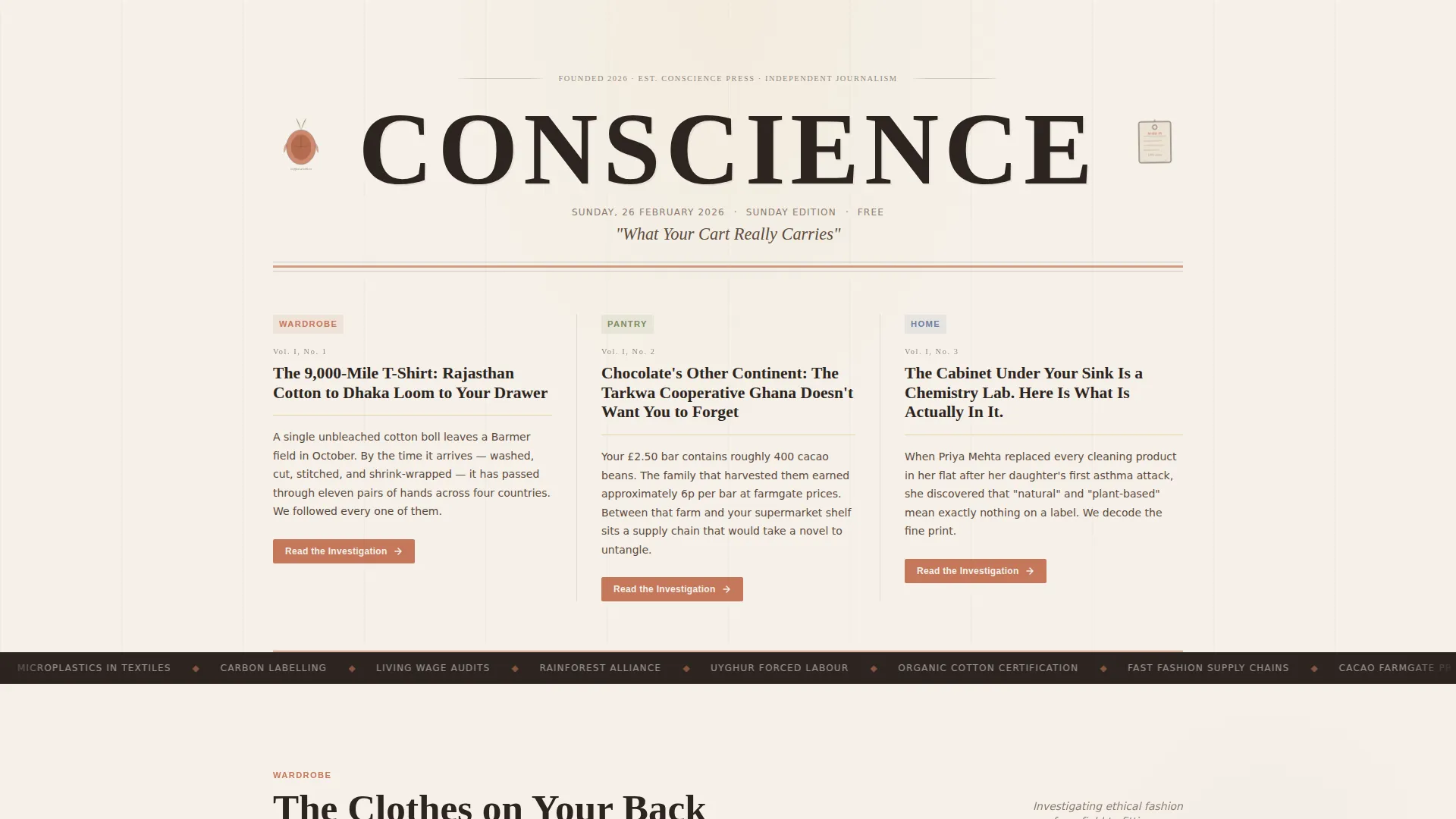 Investigative Ethics Blog Landing Page Template