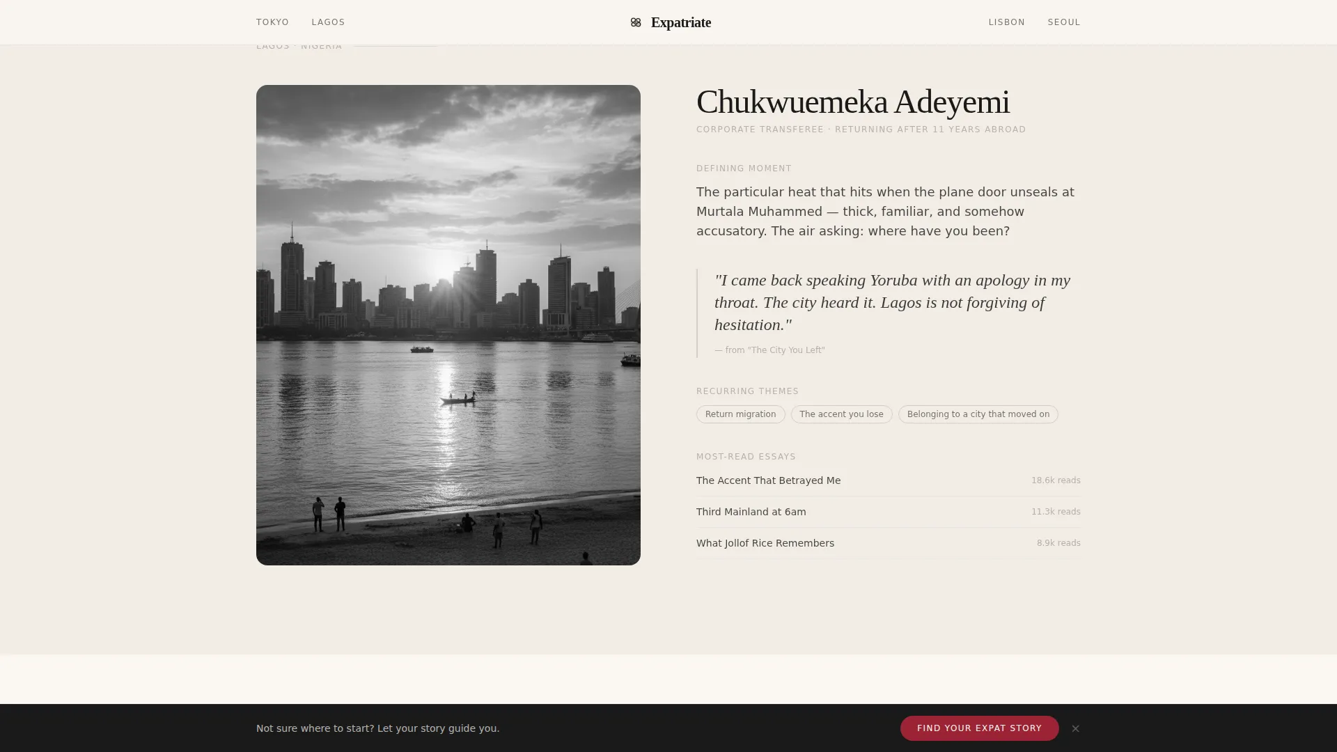 Expat Blog Landing Page Template with Quiz