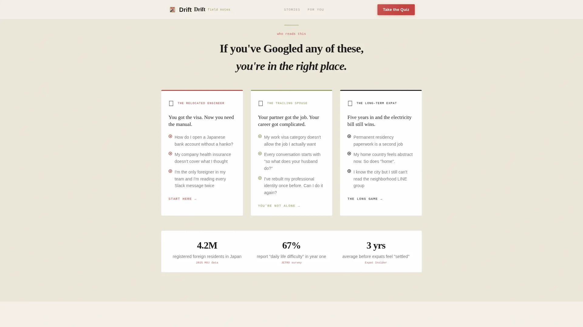 Expat Blog Landing Page Template | Atelier Studio