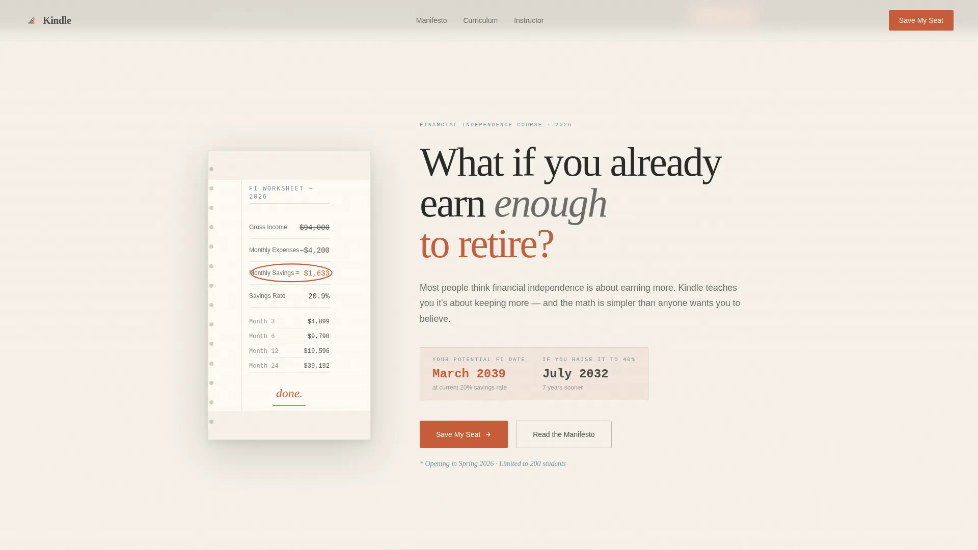FIRE Course Waitlist Landing Page Template