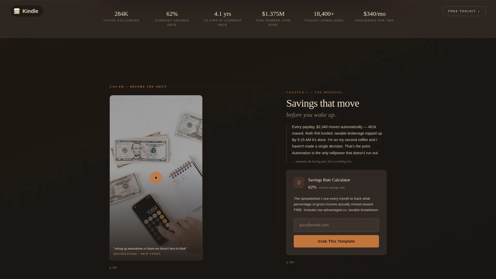 FIRE TikTok Landing Page Template | Warm Artisan