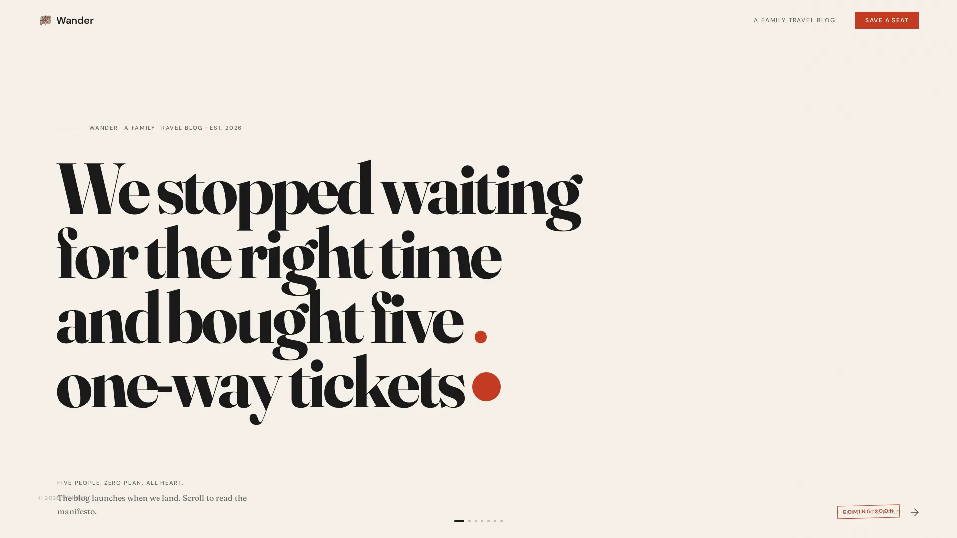 Bold Family Travel Blog Landing Page Template