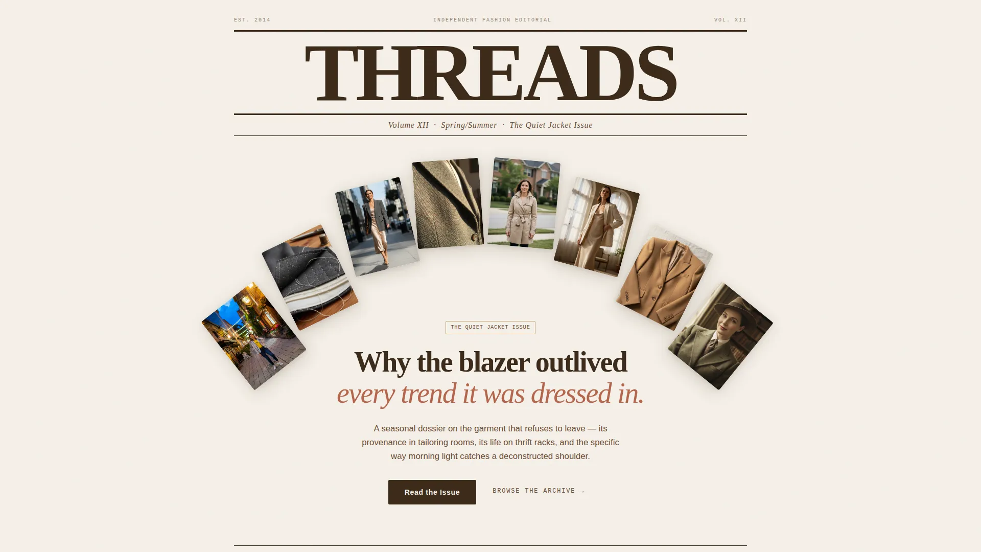Timeless Fashion Editorial Landing Page Template