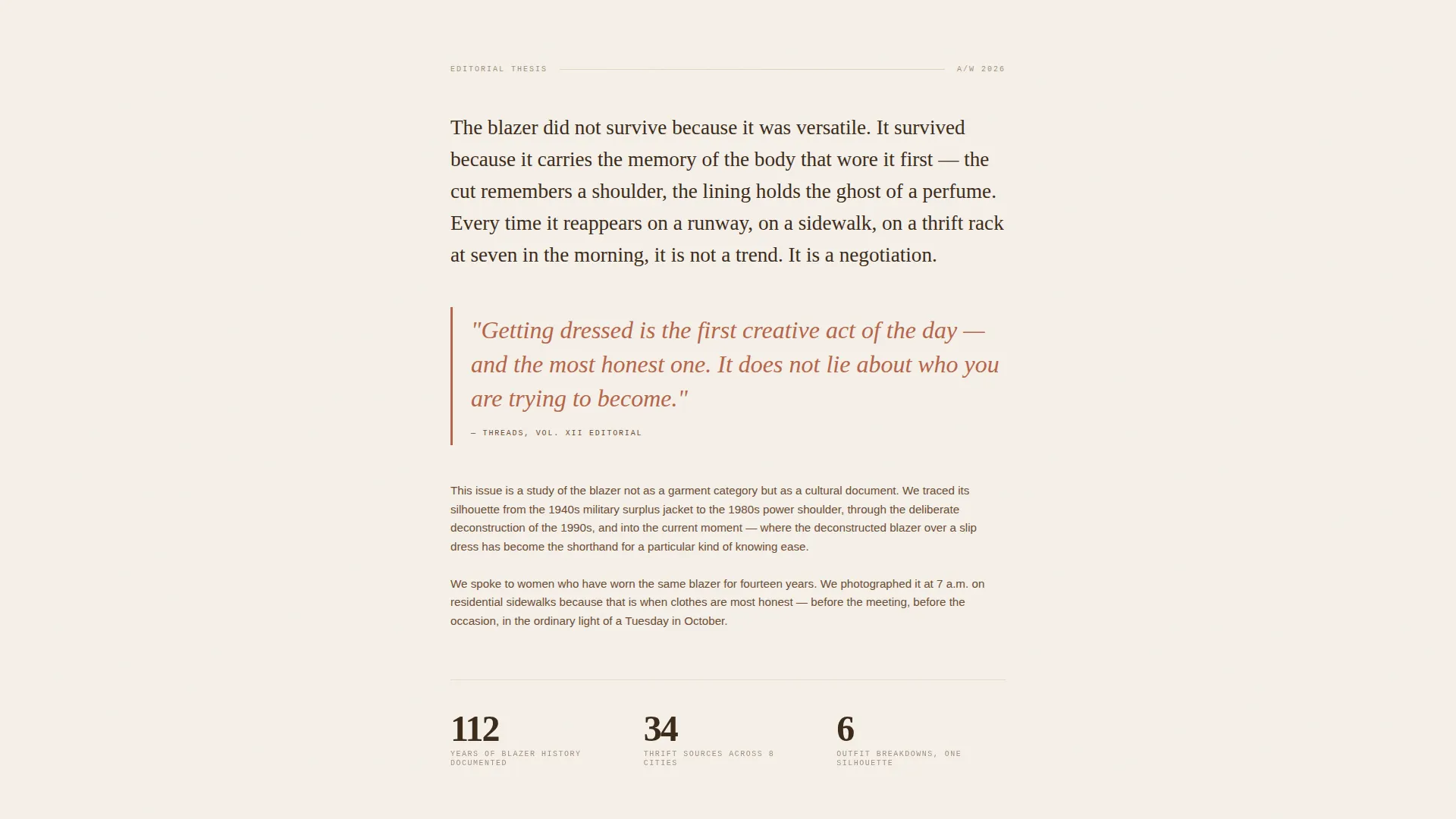 Timeless Fashion Editorial Landing Page Template