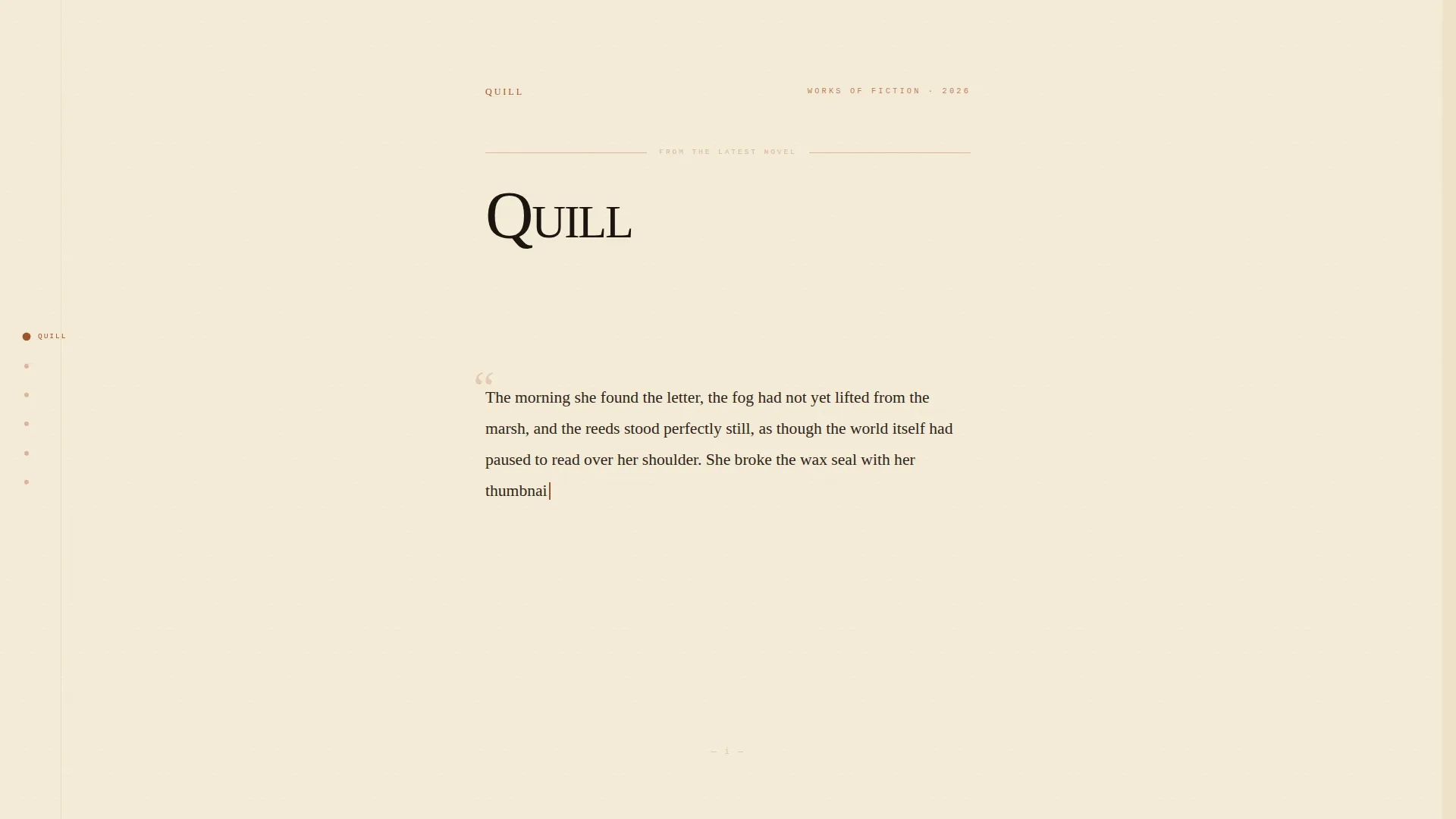 Fiction Author Landing Page Template | Ink & Paper