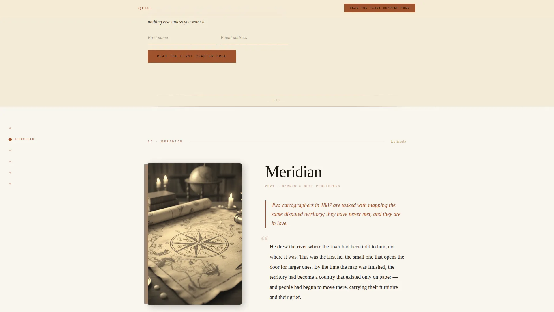 Fiction Author Landing Page Template | Ink & Paper