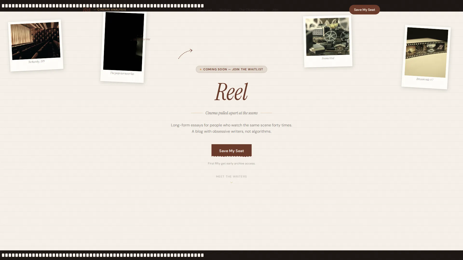 Cinematic Film Analysis Blog Landing Page Template