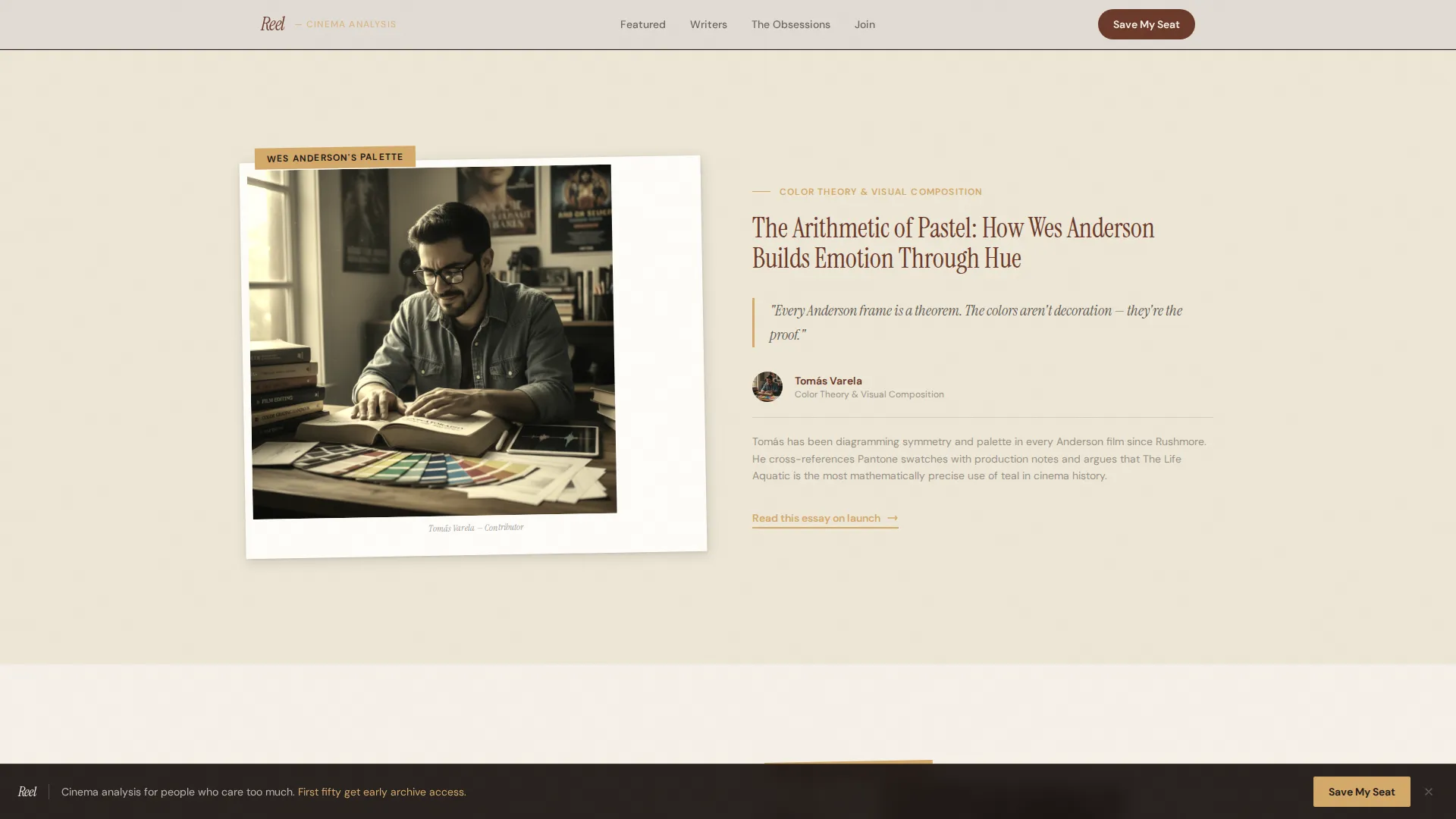 Cinematic Film Analysis Blog Landing Page Template