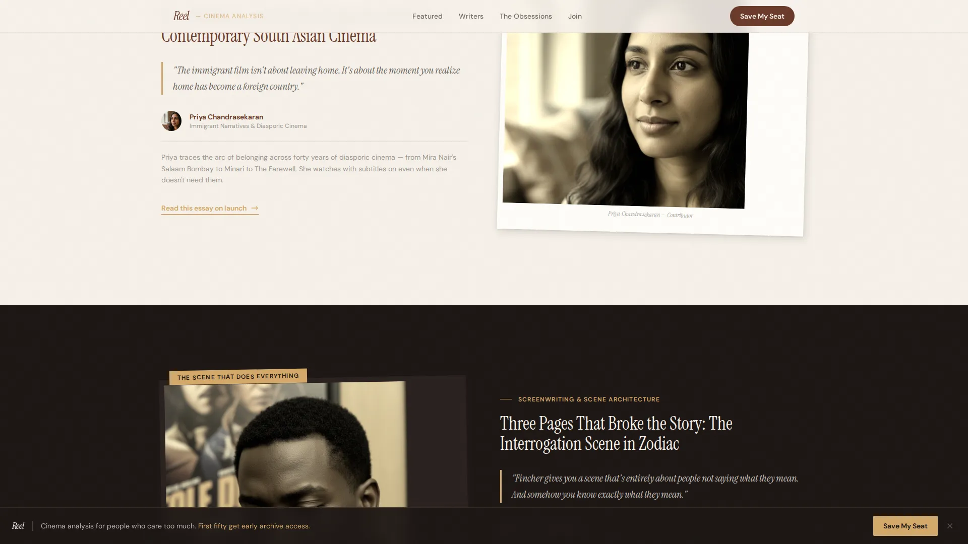 Cinematic Film Analysis Blog Landing Page Template