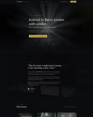 Cinematic Film Analysis Newsletter Landing Page