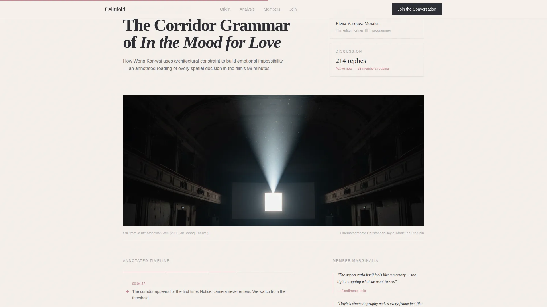 Film Analysis Community Landing Page Template