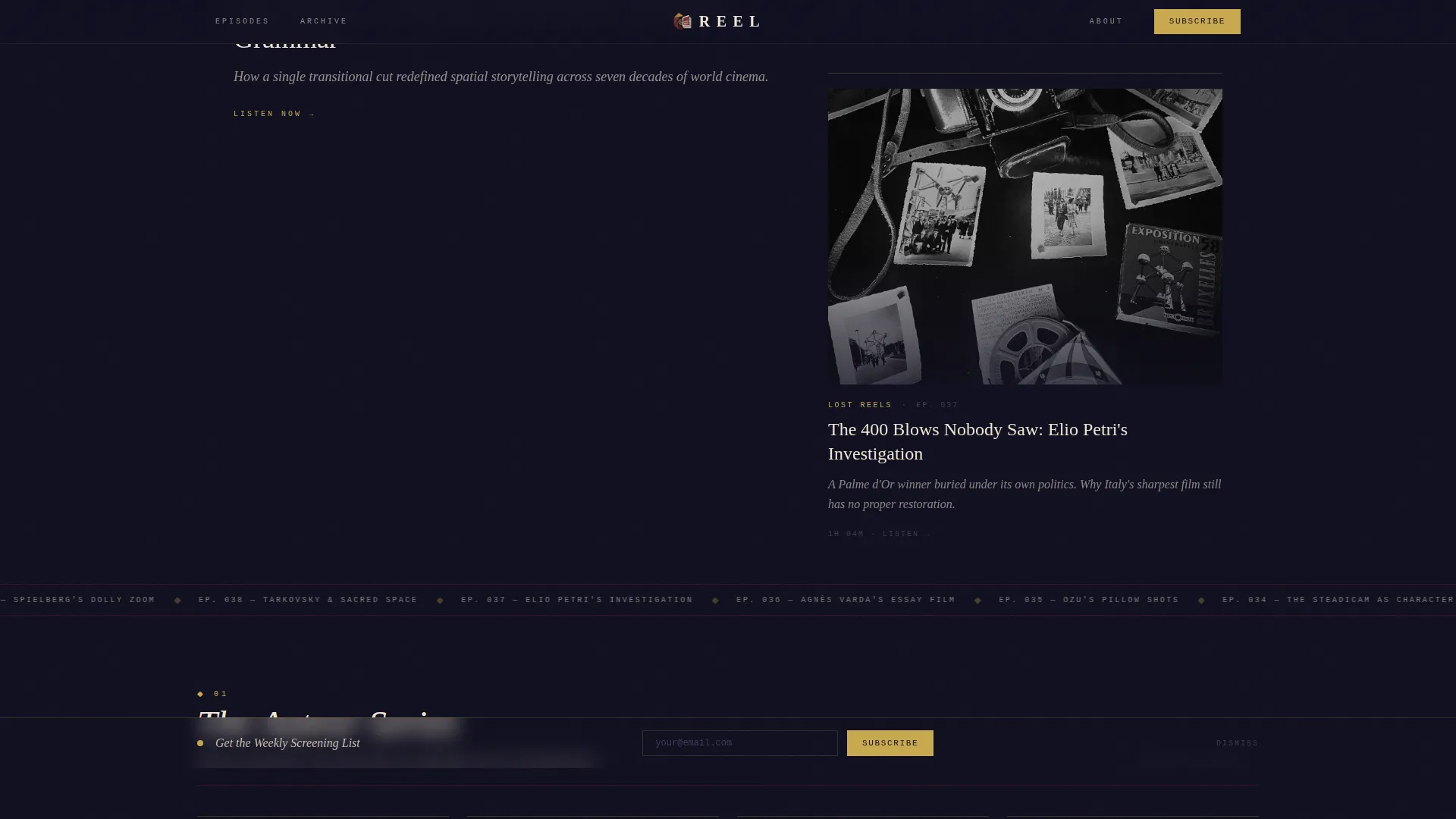 Cinematic Film Analysis Podcast Landing Page Template