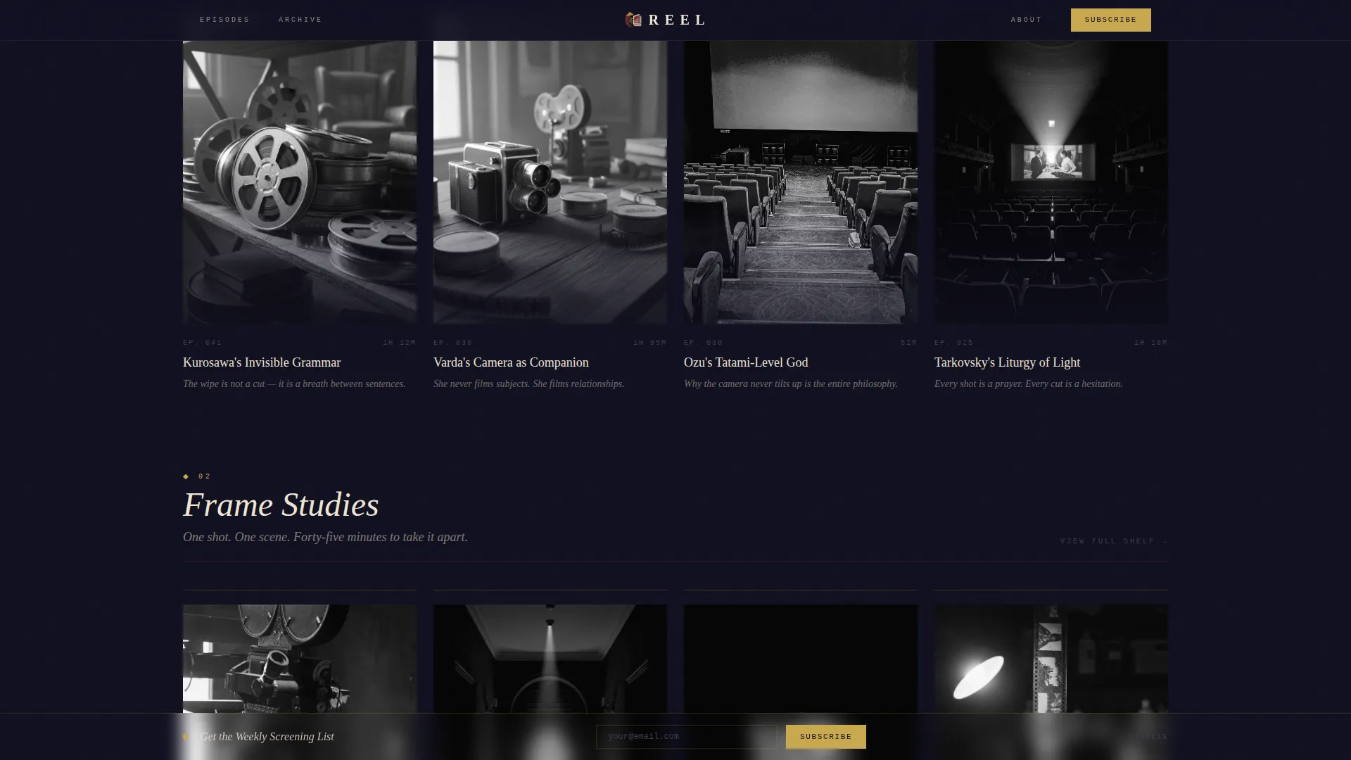 Cinematic Film Analysis Podcast Landing Page Template