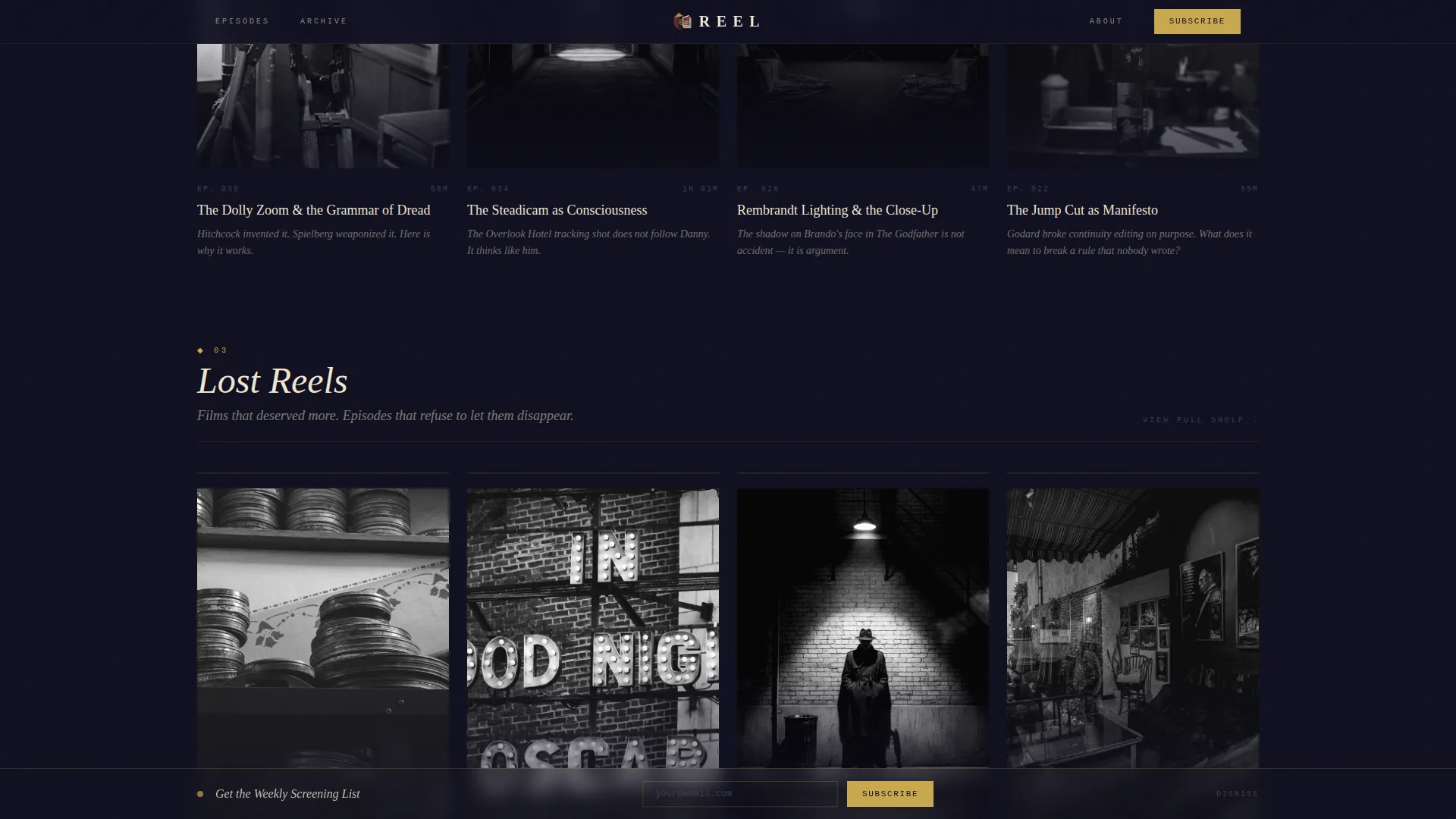 Cinematic Film Analysis Podcast Landing Page Template