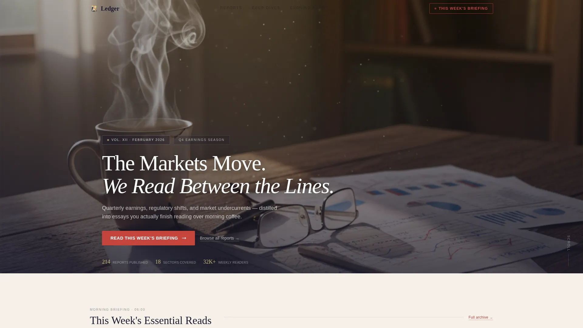 Financial Services Industry Report Landing Page Template