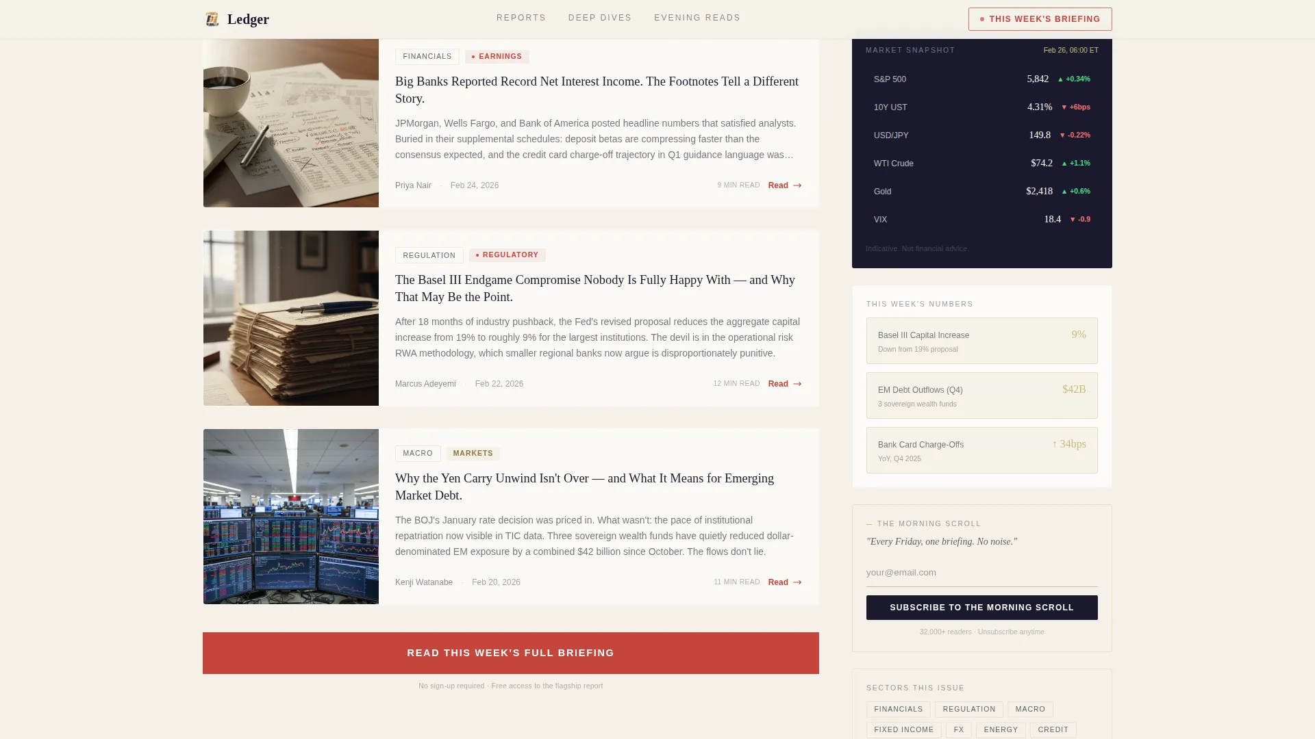 Financial Services Industry Report Landing Page Template