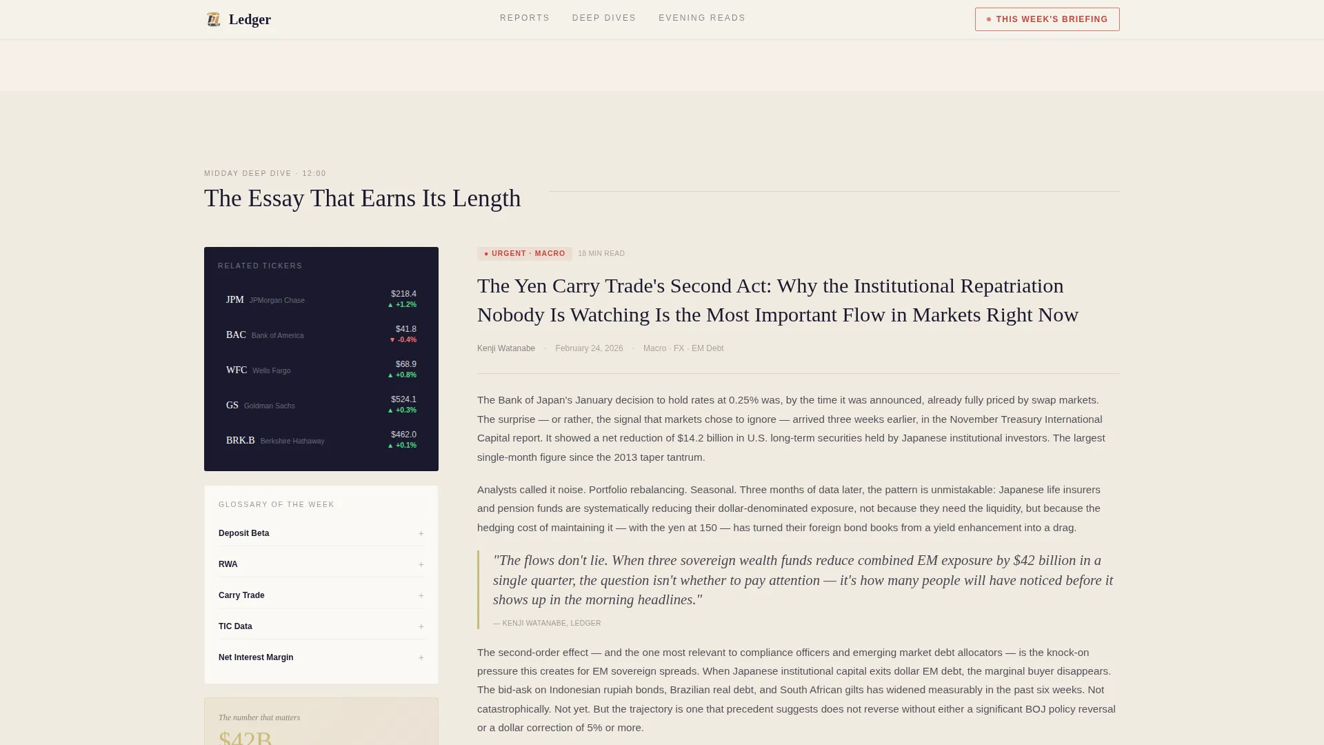 Financial Services Industry Report Landing Page Template