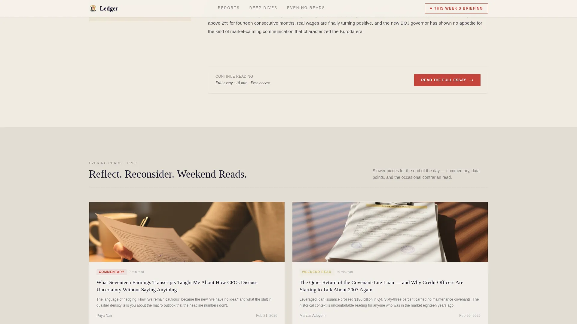 Financial Services Industry Report Landing Page Template