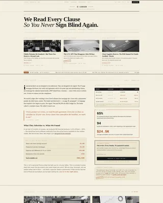 Financial Services Review Blog Landing Page Template