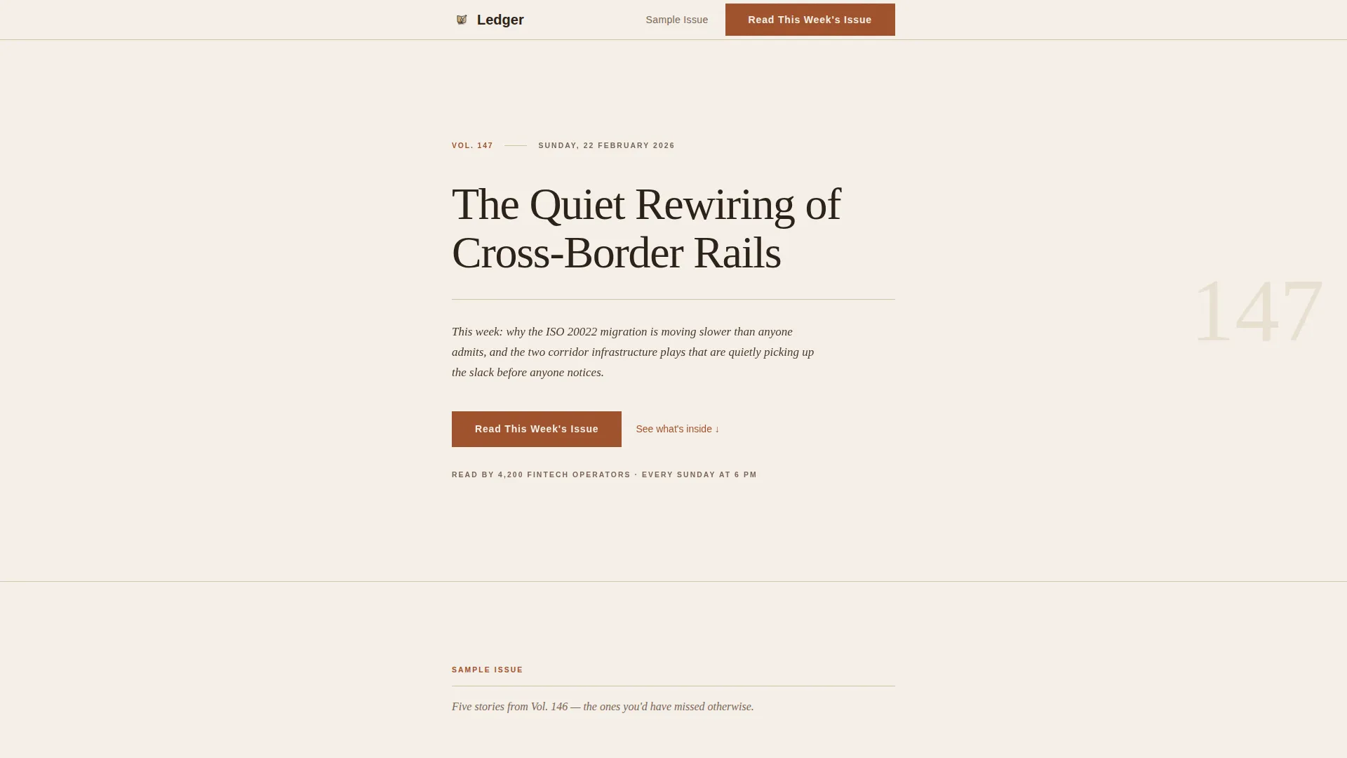 Heritage Fintech Newsletter Landing Page Template