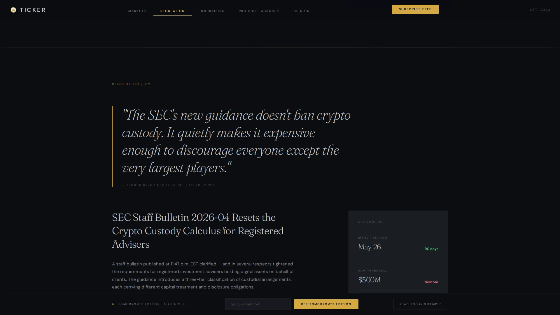 Elite Fintech Newsletter Landing Page Template
