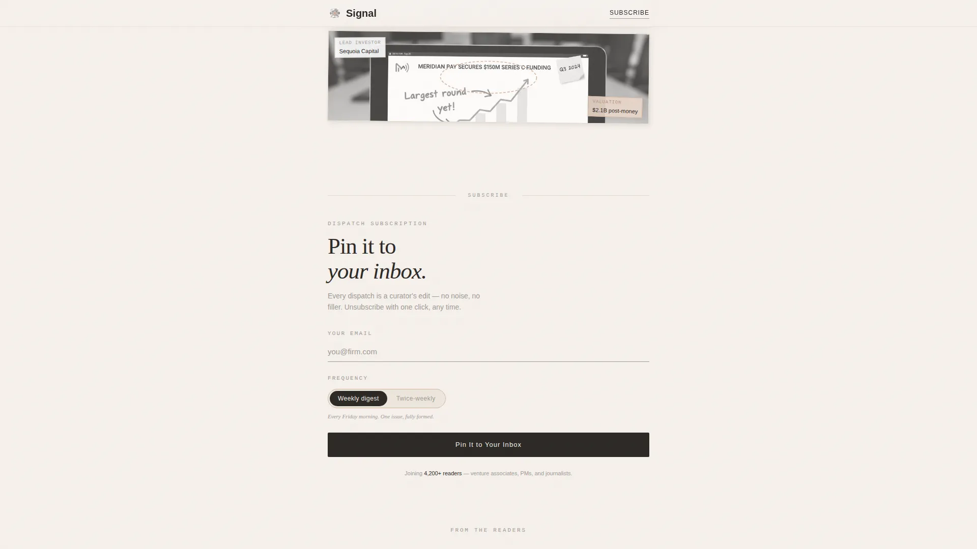 Fintech Newsletter Landing Page Template