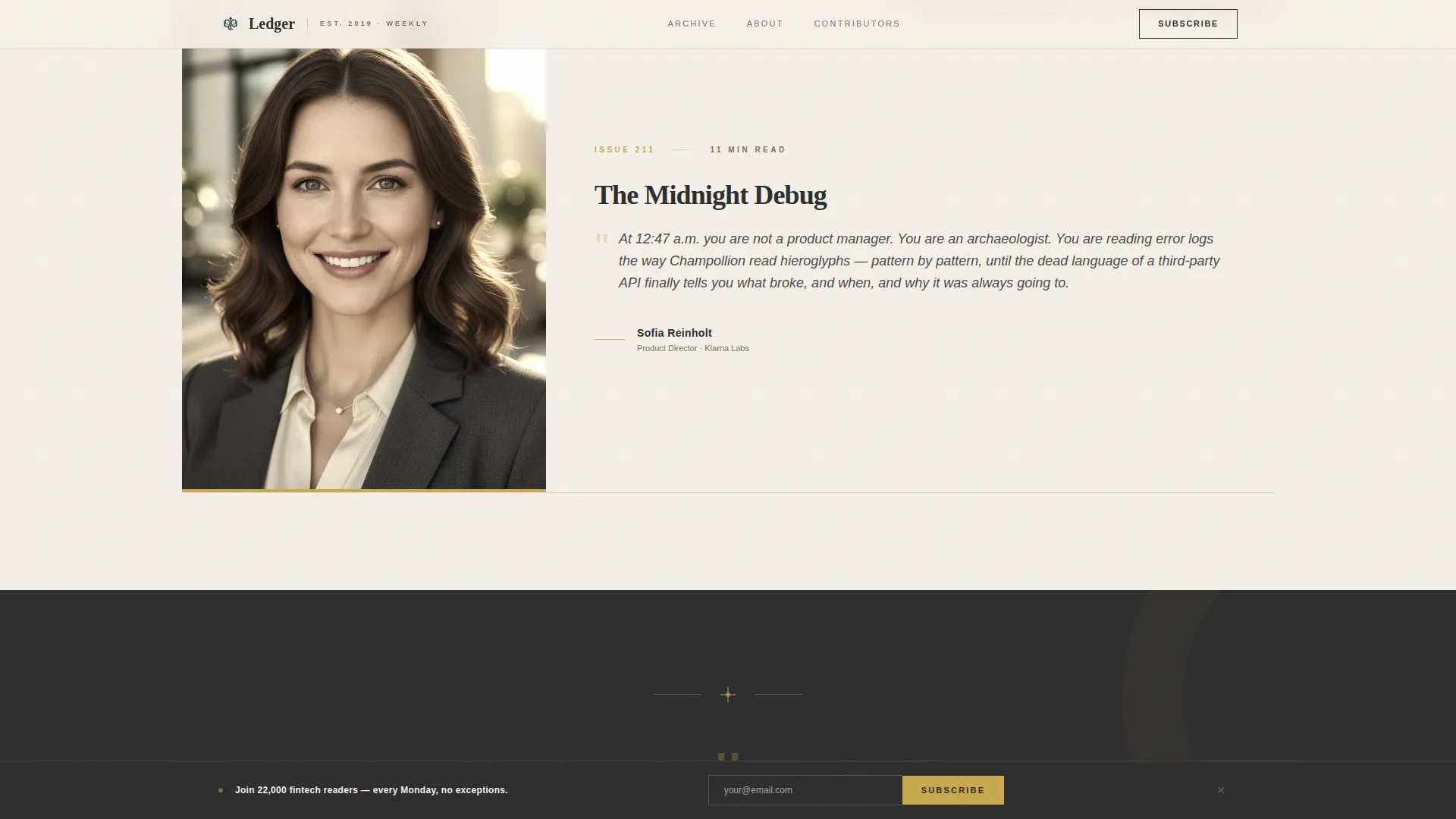 Heritage Fintech Newsletter Landing Page Template