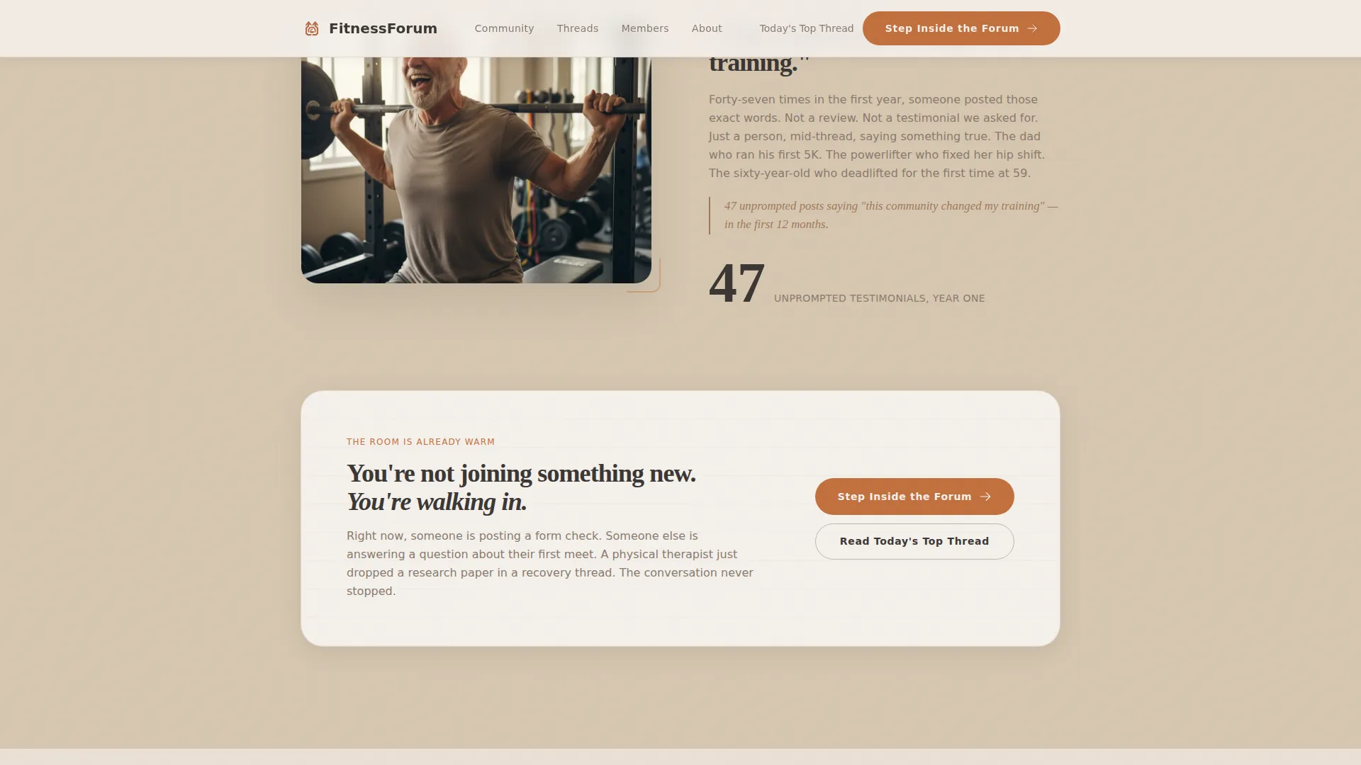 Authentic Fitness Community Landing Page Template