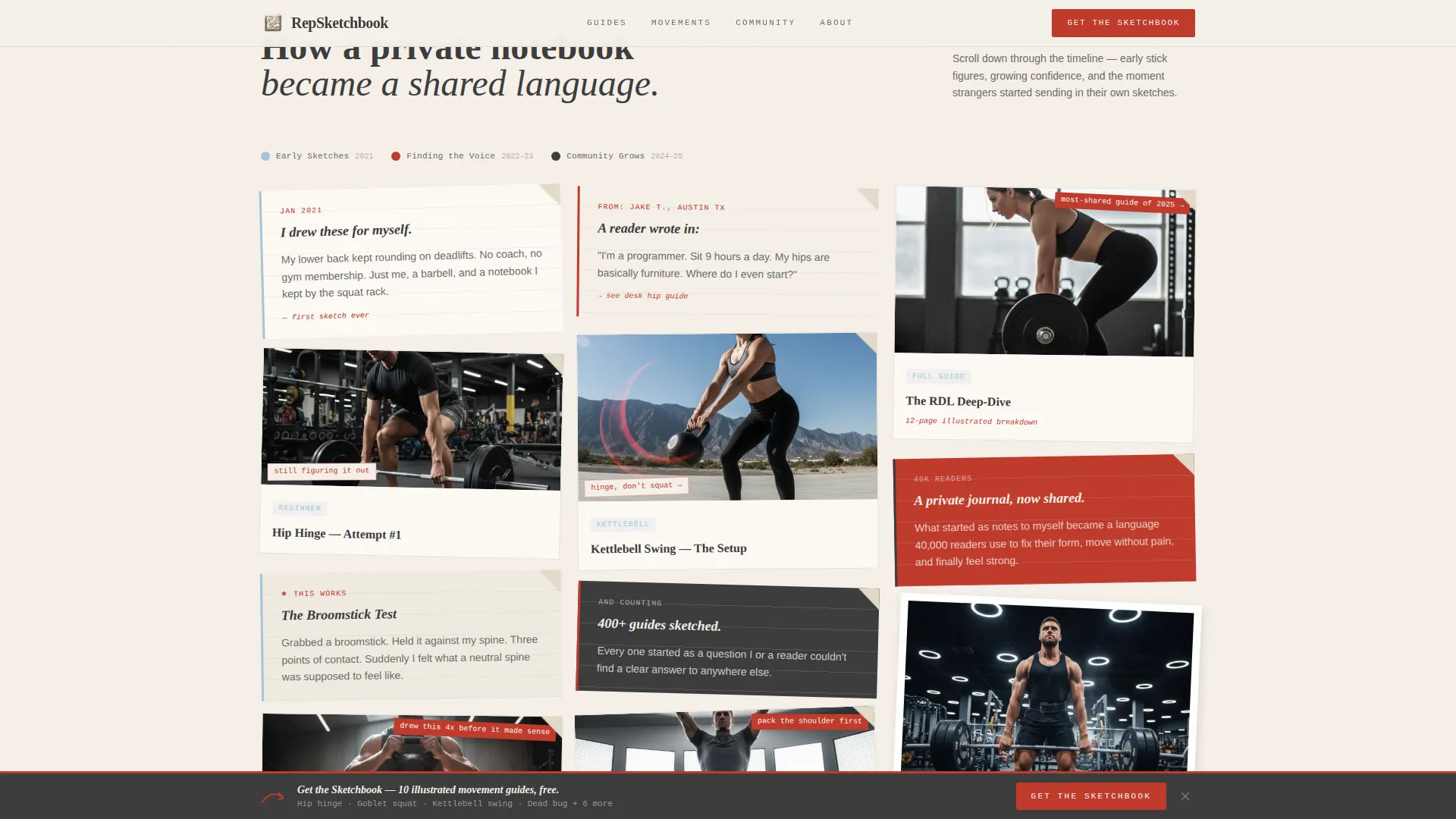 Hand-Drawn Fitness Blog Landing Page Template