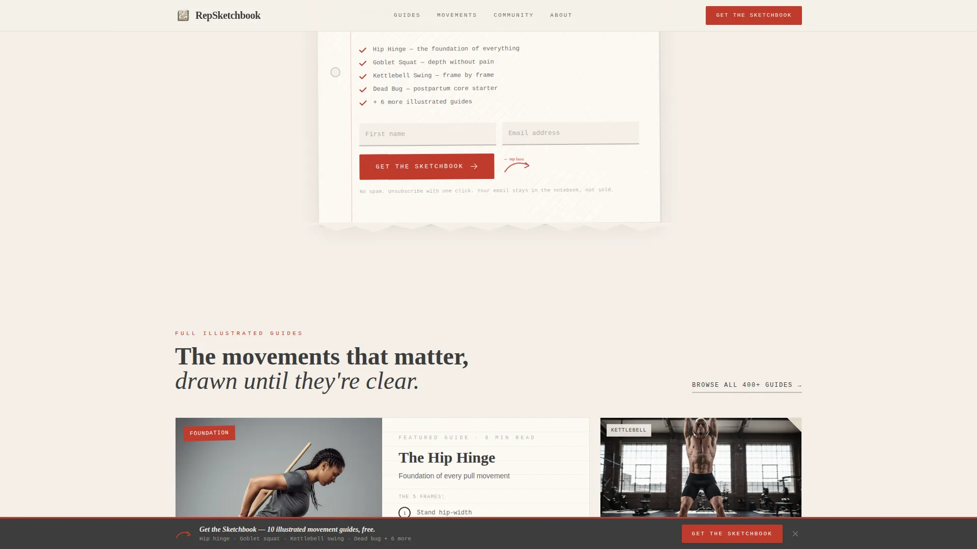 Hand-Drawn Fitness Blog Landing Page Template